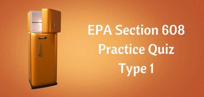 Epa type 1 practice test