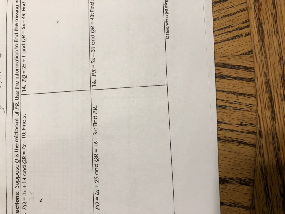 Pq midpoint equals 6x suppose missing