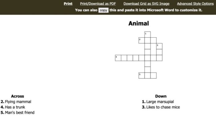 Cost of a commercial crossword