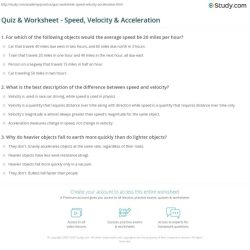 Speed and velocity calculations worksheet