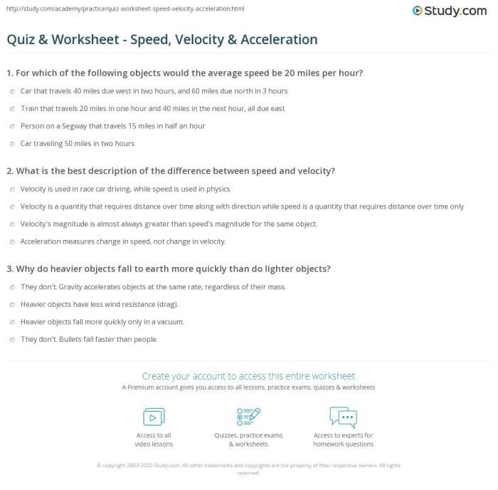 Speed and velocity calculations worksheet