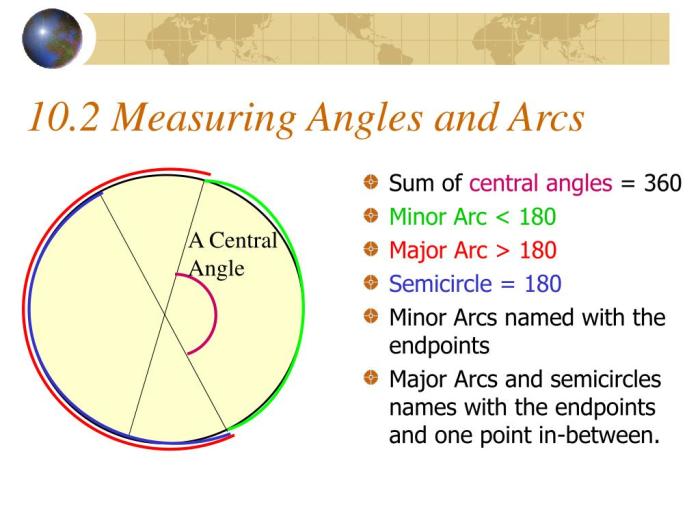 Arcs semicircles and central angles worksheet answers